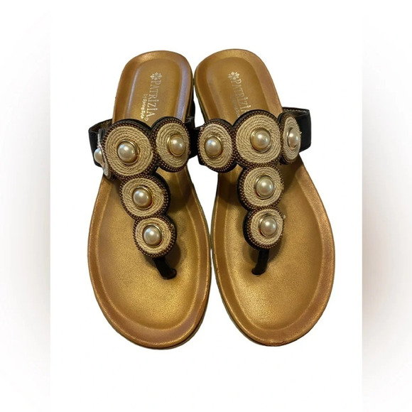 Patrizia by SpringStep Pearl And Woven Thong Sandal - Picture 1 of 7